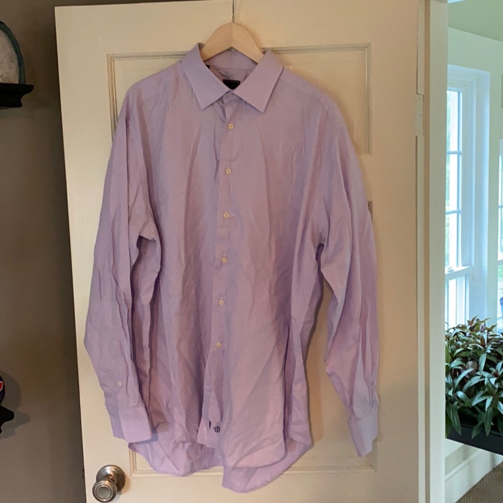 David donehue pink button up dress shirt